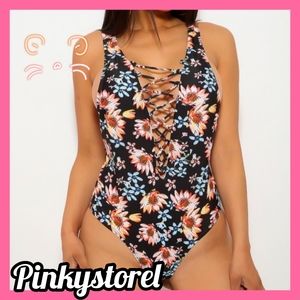 Open Floral Swimsuit